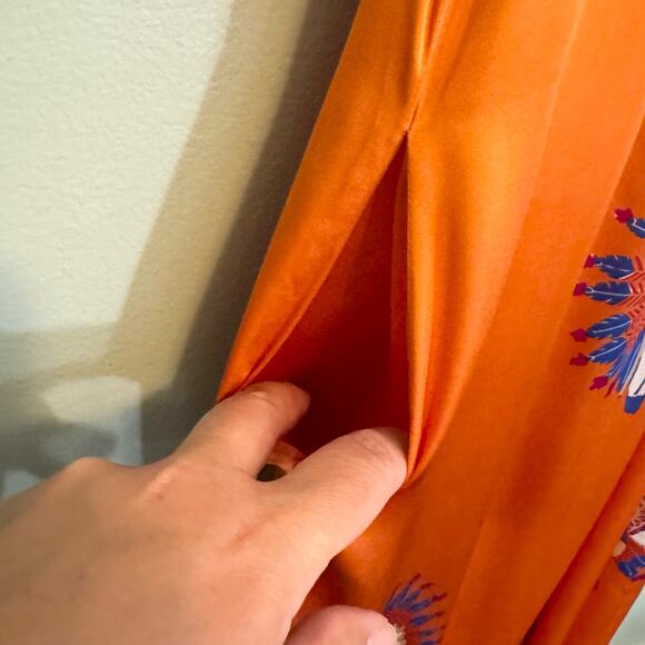 Purificacion Garcia Maxi Dress 36 Tie Halter Sleeveless Bohemian Orange - Picture 5 of 10